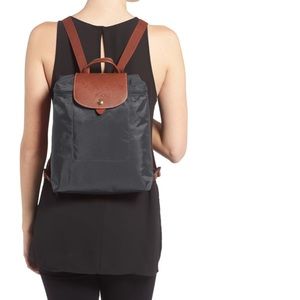Longchamp 'Le Pliage' Backpack Gunmetal